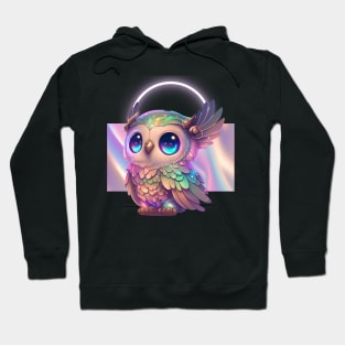 cute owl design, black owl, aesthetic owl Hoodie